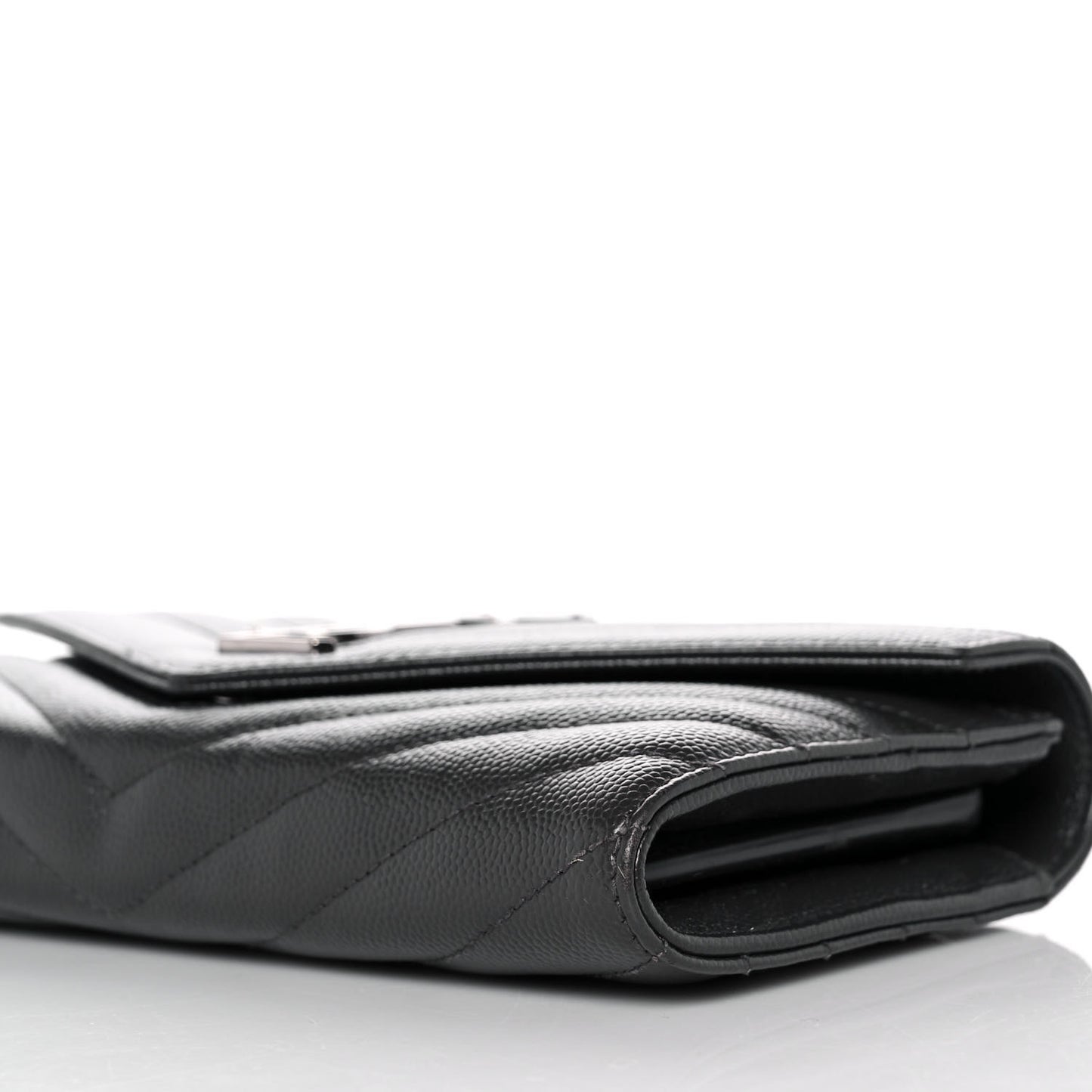 Grain De Poudre Matelasse Chevron Monogram Flap Wallet Coal