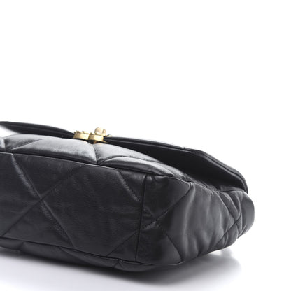Chanel Goatskin Quilted Medium 19 Flap Black 8 of 13