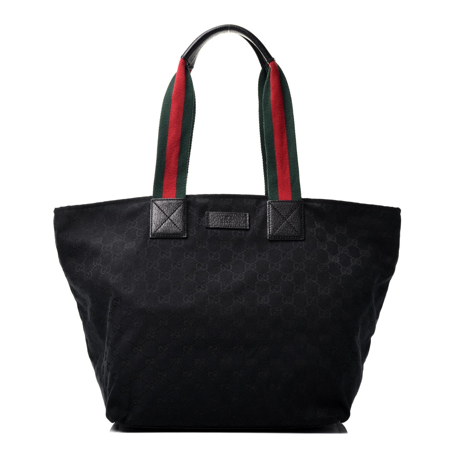 GG Monogram Large Web Handle Bucket Tote Black