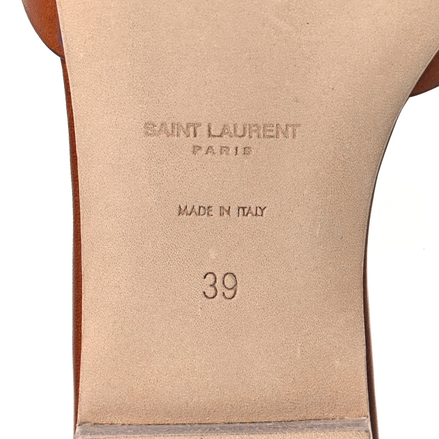 Calfskin Tribute 05 Slide Sandals 39 Amber
