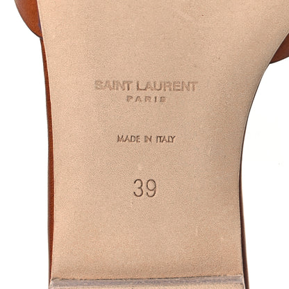 Saint Laurent Calfskin Tribute 05 Slide Sandals 39 Amber 7 of 9