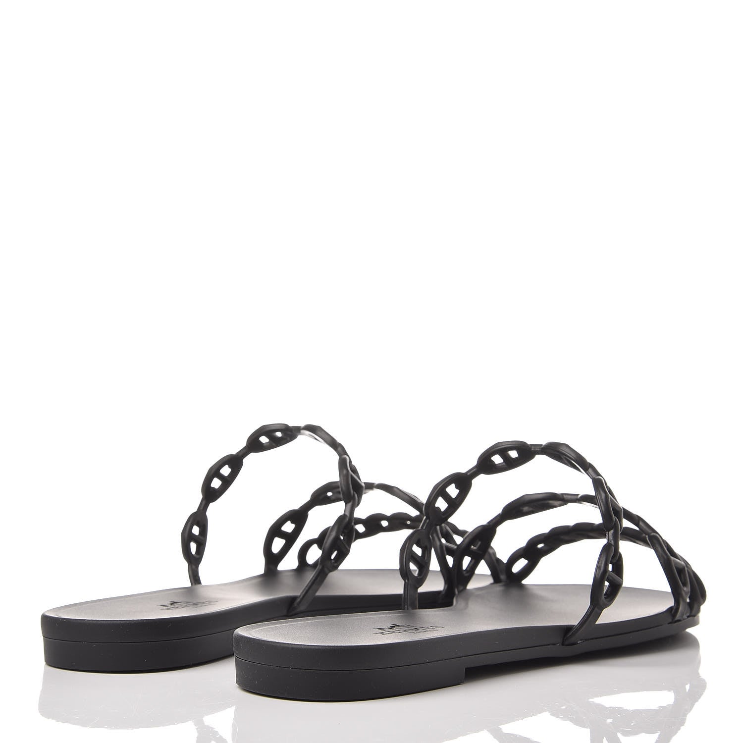 Hermes Rubber Chaine d'Ancre Rivage Sandals 36 Black 4 of 8
