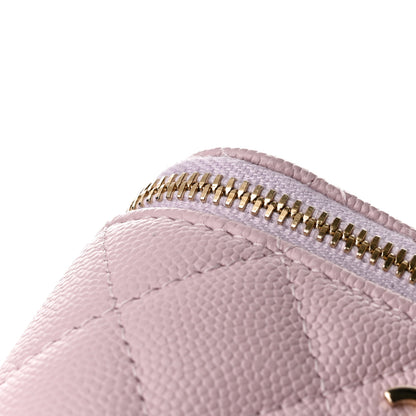 Chanel Caviar Quilted Vertical Coco Beauty Vanity Case With Chain Pale Pink 10 of 11