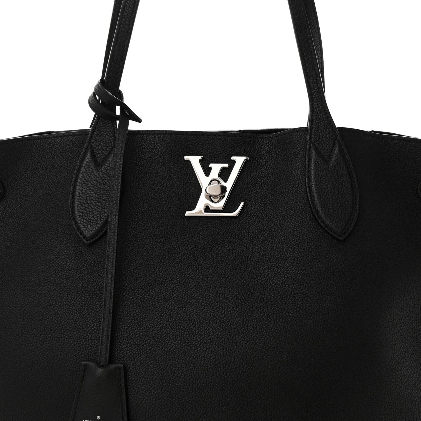 Calfskin Lockme Go Tote Black
