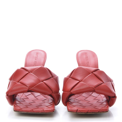 Bottega Veneta Nappa Maxi Intrecciato Lido 90mm Mule Sandals 35 Bright Red 2 of 8