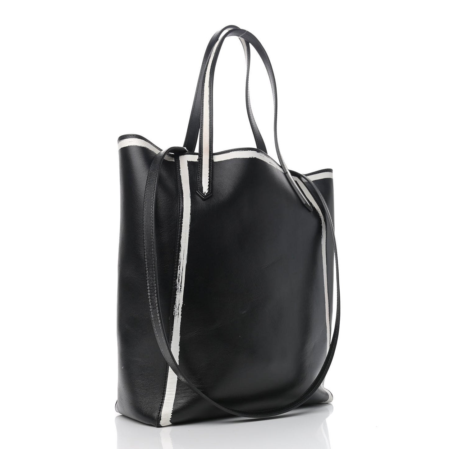 Calfskin Logo Print Medium Stargate Shopper Tote Black