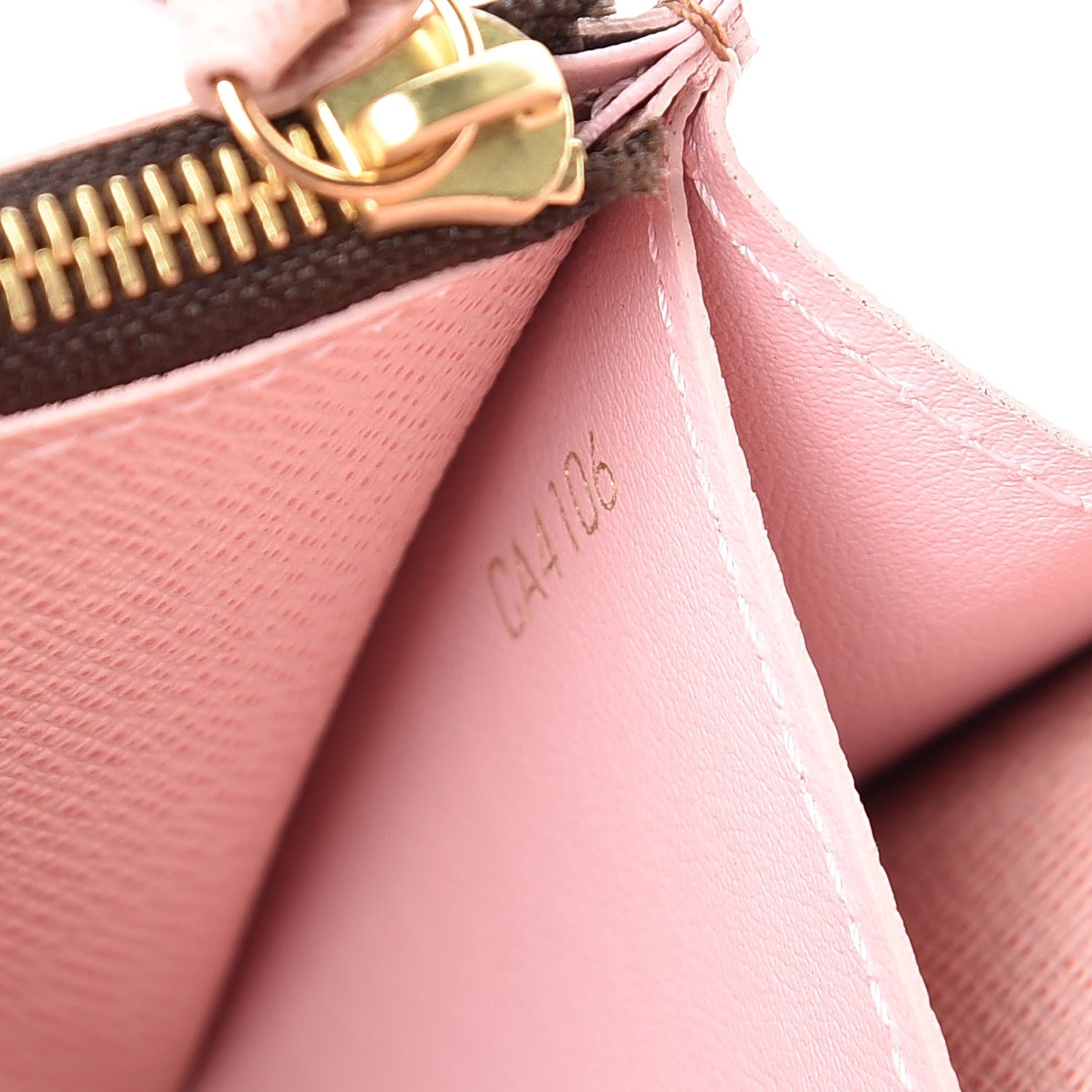 Louis Vuitton Damier Ebene Caissa Wallet Rose Ballerine 7 of 9