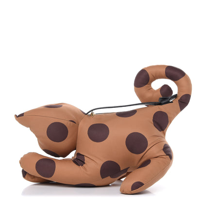 Loewe Nylon Polka Dot Print Cat Clutch Brown 1 of 9