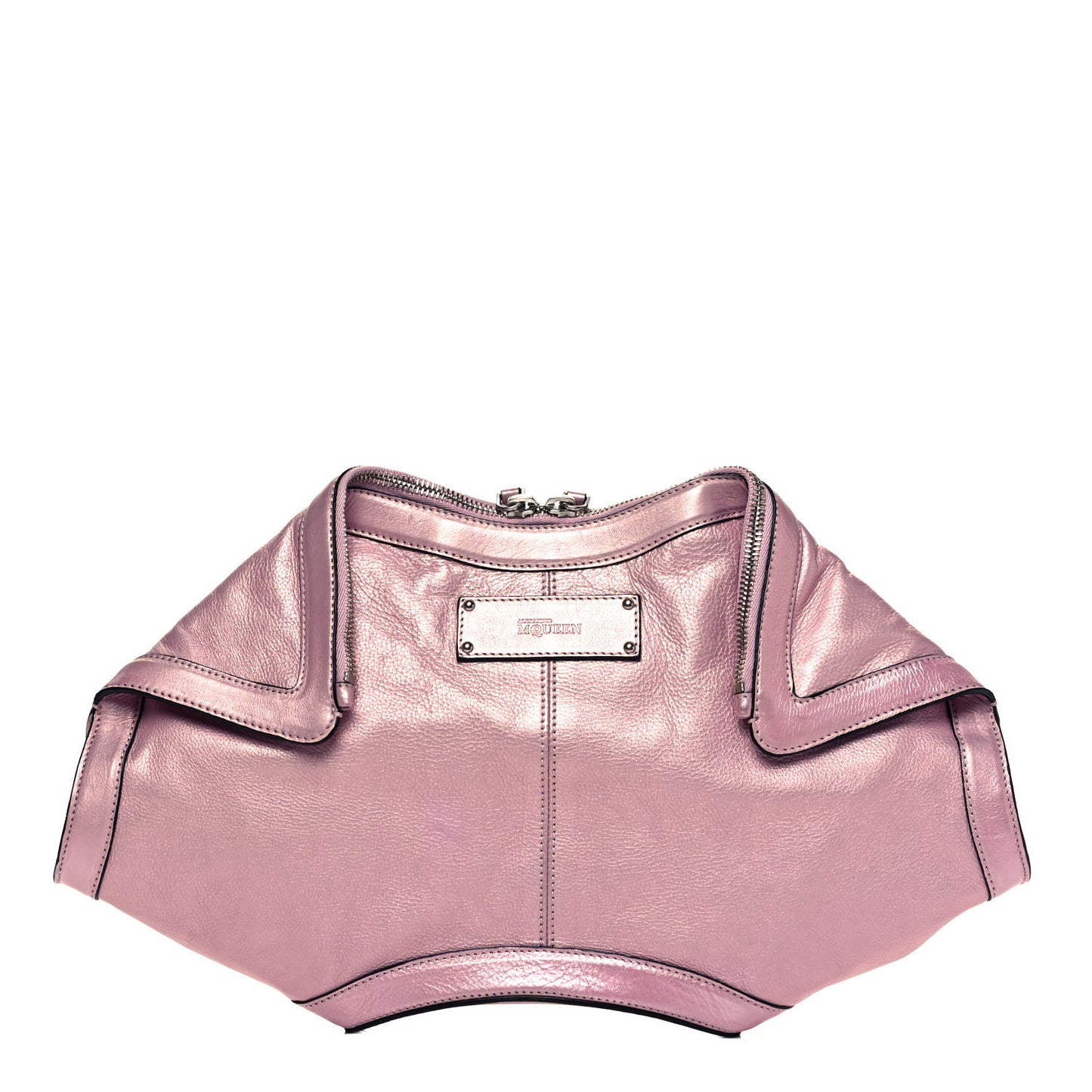 Metallic Lambskin De Manta Clutch Lavender