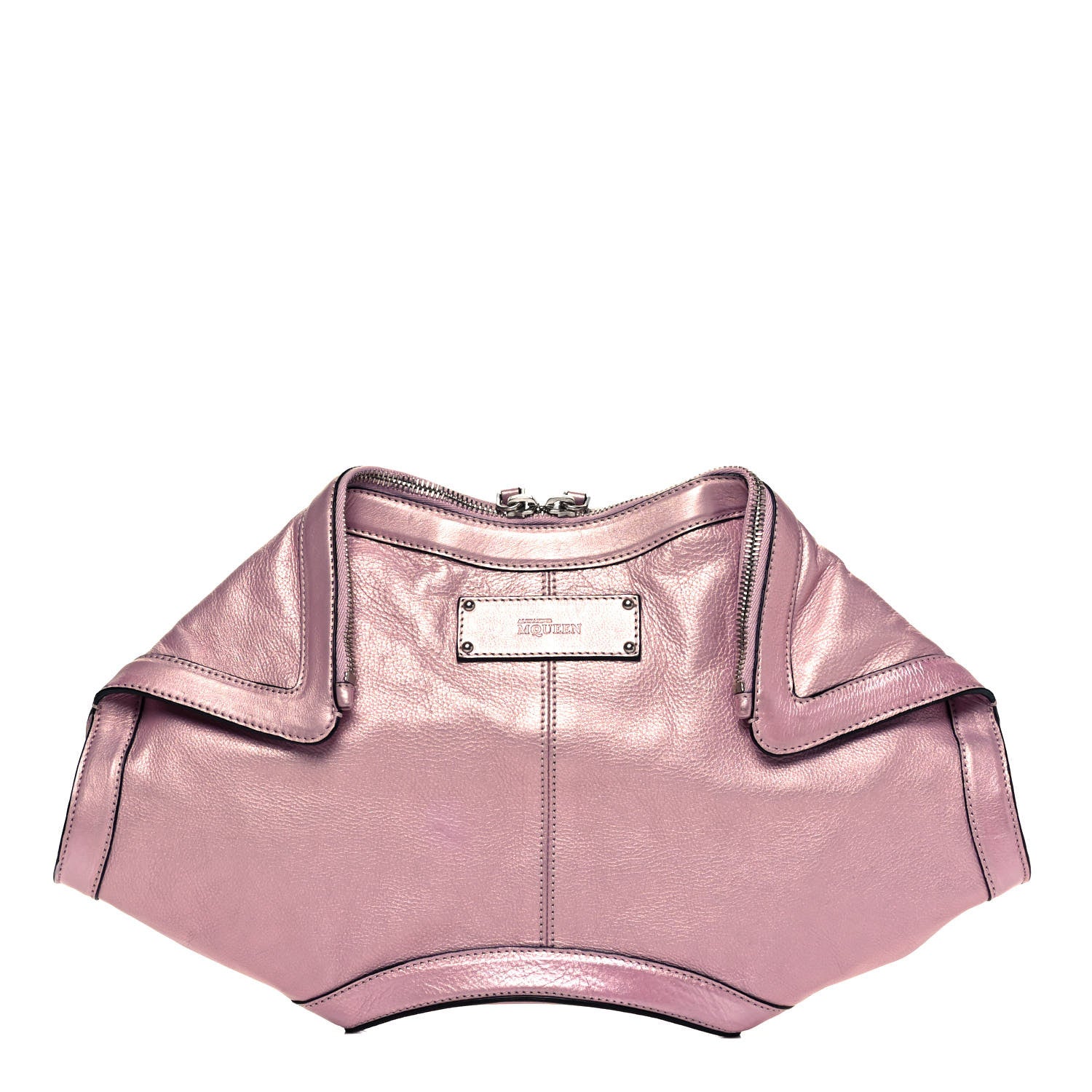 Alexander McQueen Metallic Lambskin De Manta Clutch Lavender 1 of 9