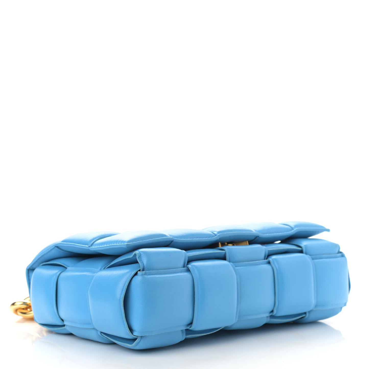 Lambskin Maxi Intreccio Padded Chain Cassette Crossbody Bag Swimming Pool