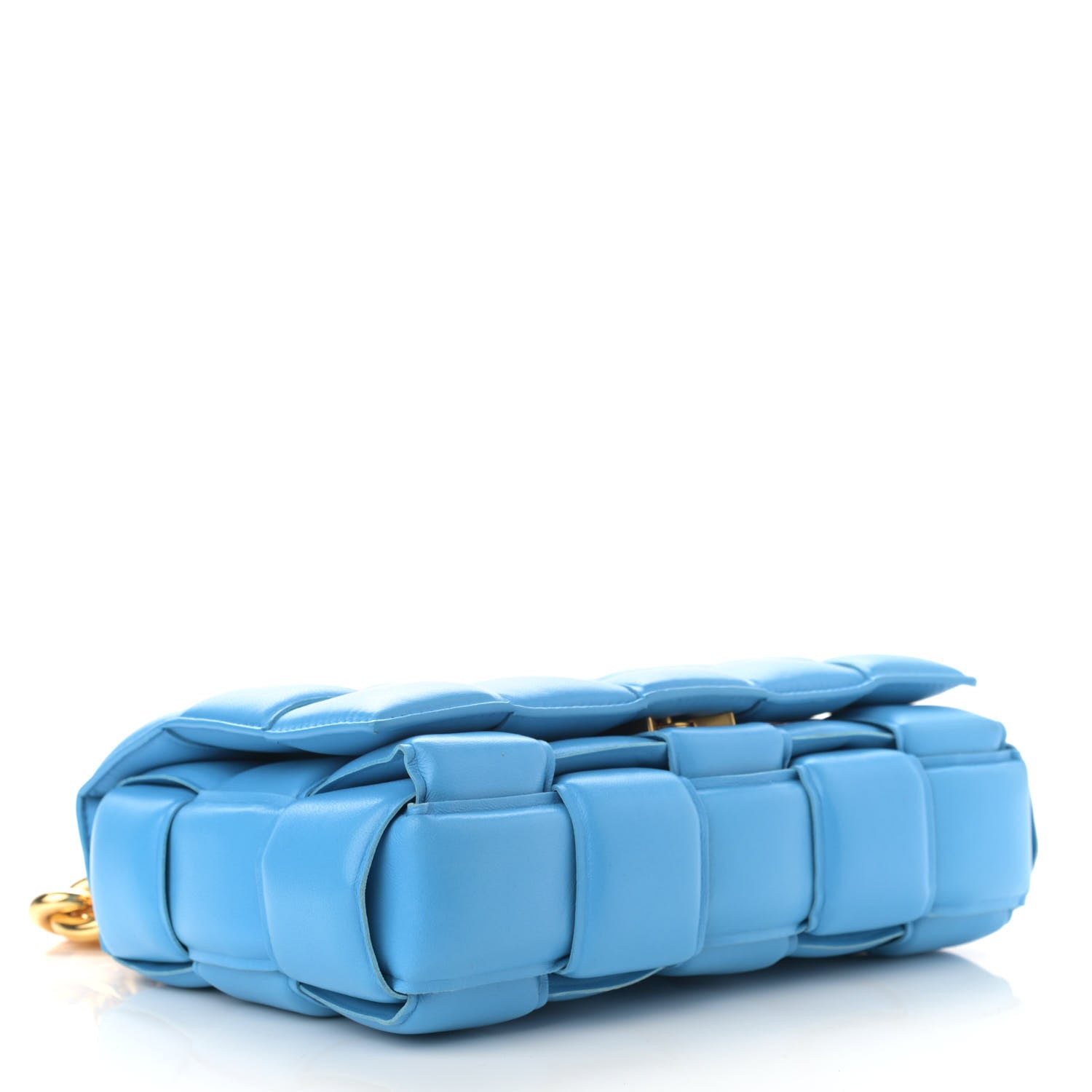 Bottega Veneta Lambskin Maxi Intreccio Padded Chain Cassette Crossbody Bag Swimming Pool 3 of 9