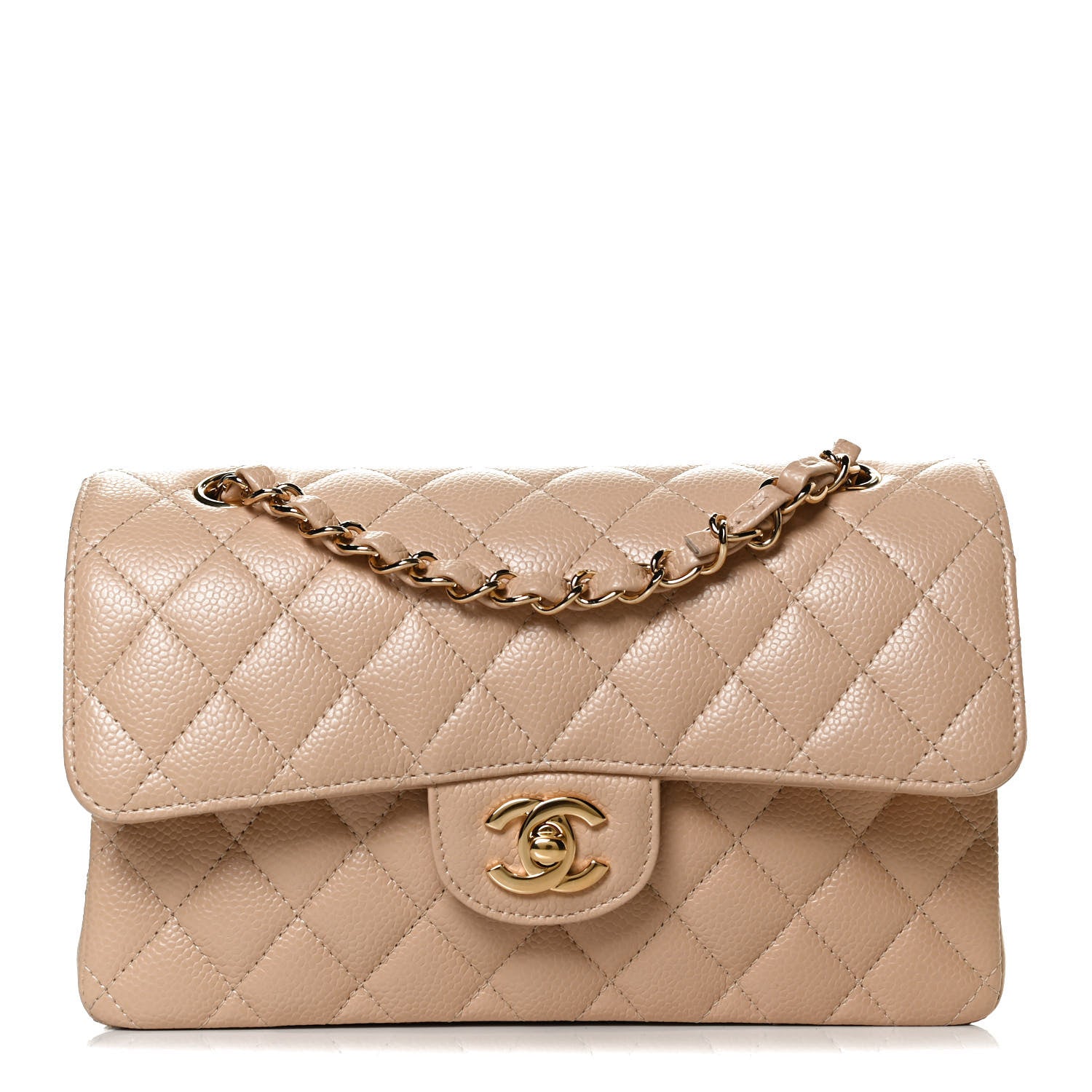 Chanel Caviar Quilted Small Double Flap Beige 1 of 11