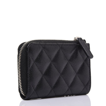 Chanel Caviar Quilted Zipped Key Holder Case Black 3 of 12