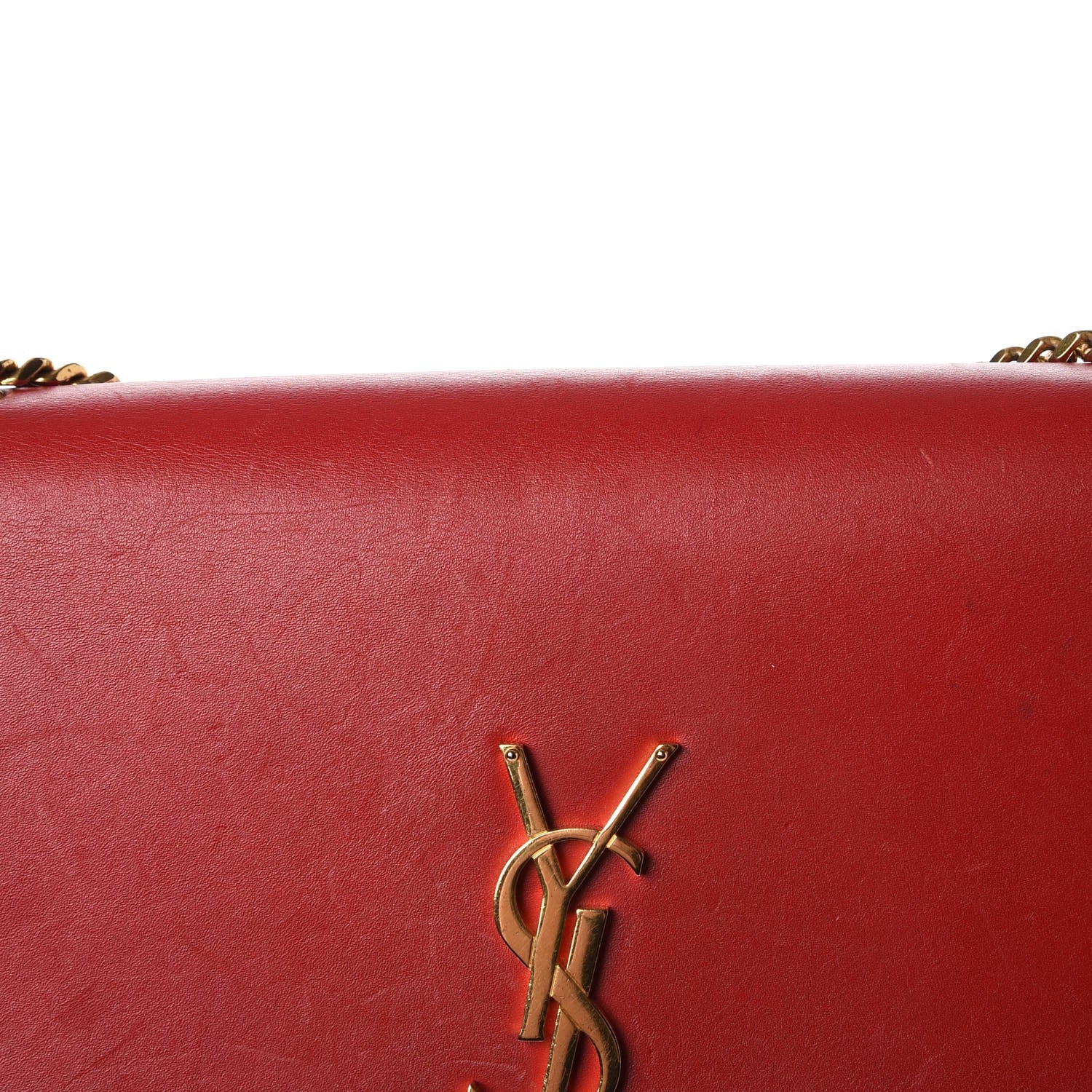 Saint Laurent Smooth Calfskin Medium Classic Monogram Kate Tassel Satchel Lipstick Red 13 of 25