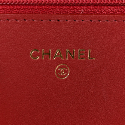 Chanel Aged Calfskin Quilted Reissue Wallet On Chain WOC Red 6 of 12