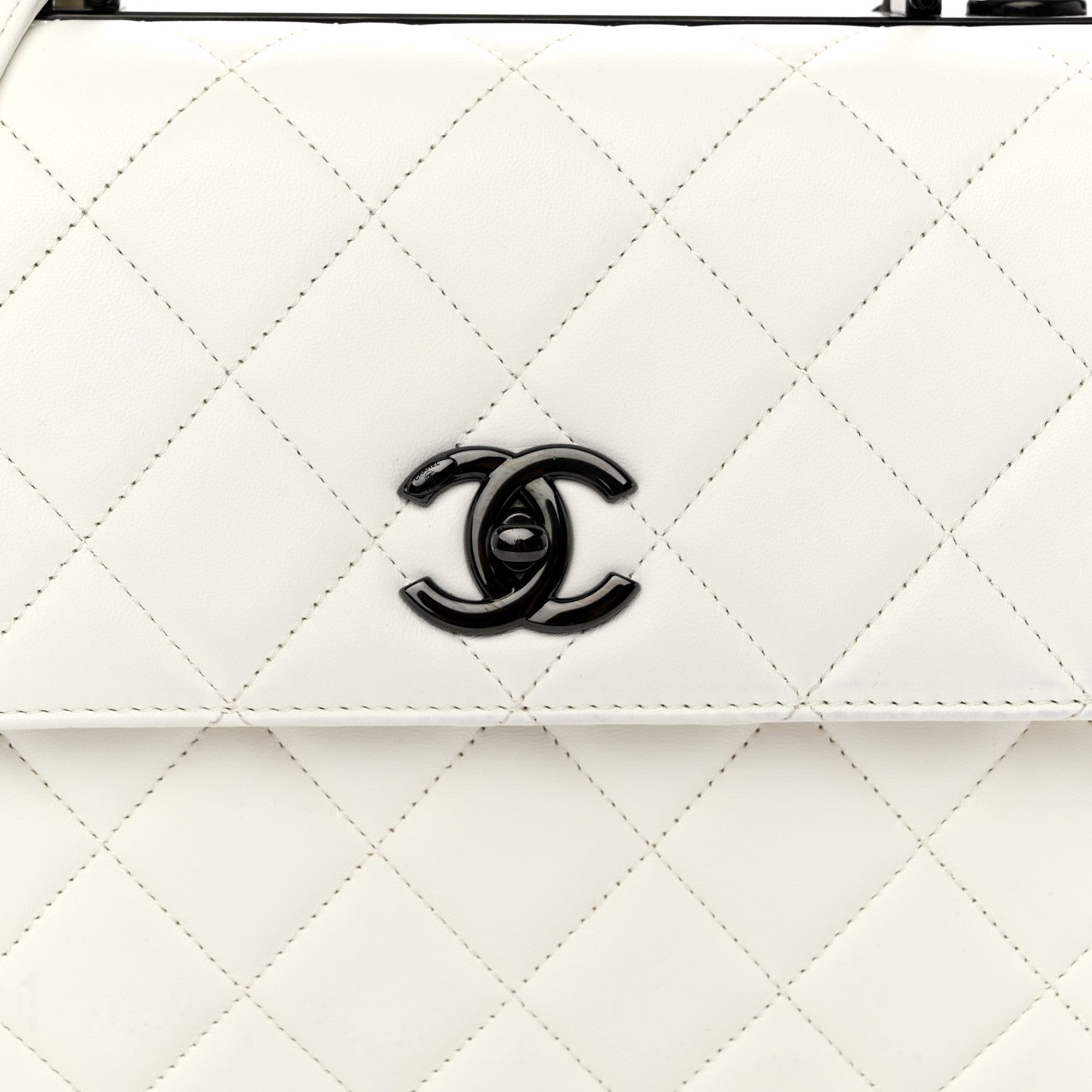 Chanel Lambskin Quilted Medium Trendy CC Flap Dual Handle Bag White 8 of 10