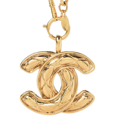 Chanel Quilted Large CC Long Necklace Gold 6 of 6