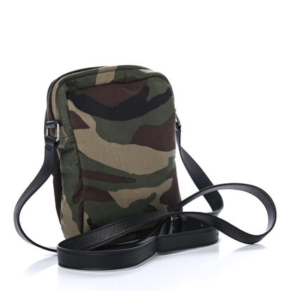 Saint Laurent Canvas Calfskin Camouflage Sid Messenger Bag Green 2 of 4