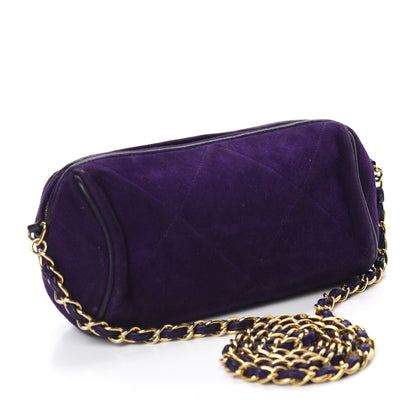 Chanel Suede Quilted Small Tassel Shoulder Bag Purple 3 of 11