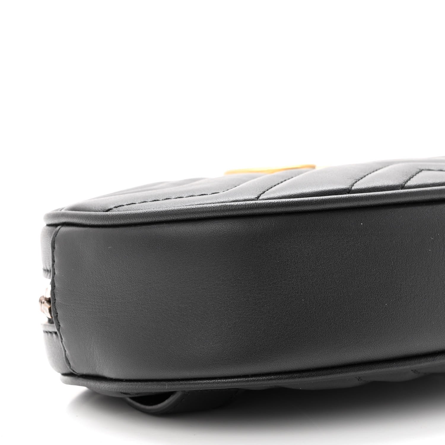 Gucci Calfskin Matelasse GG Marmont Belt Bag 85 34 Black 7 of 12