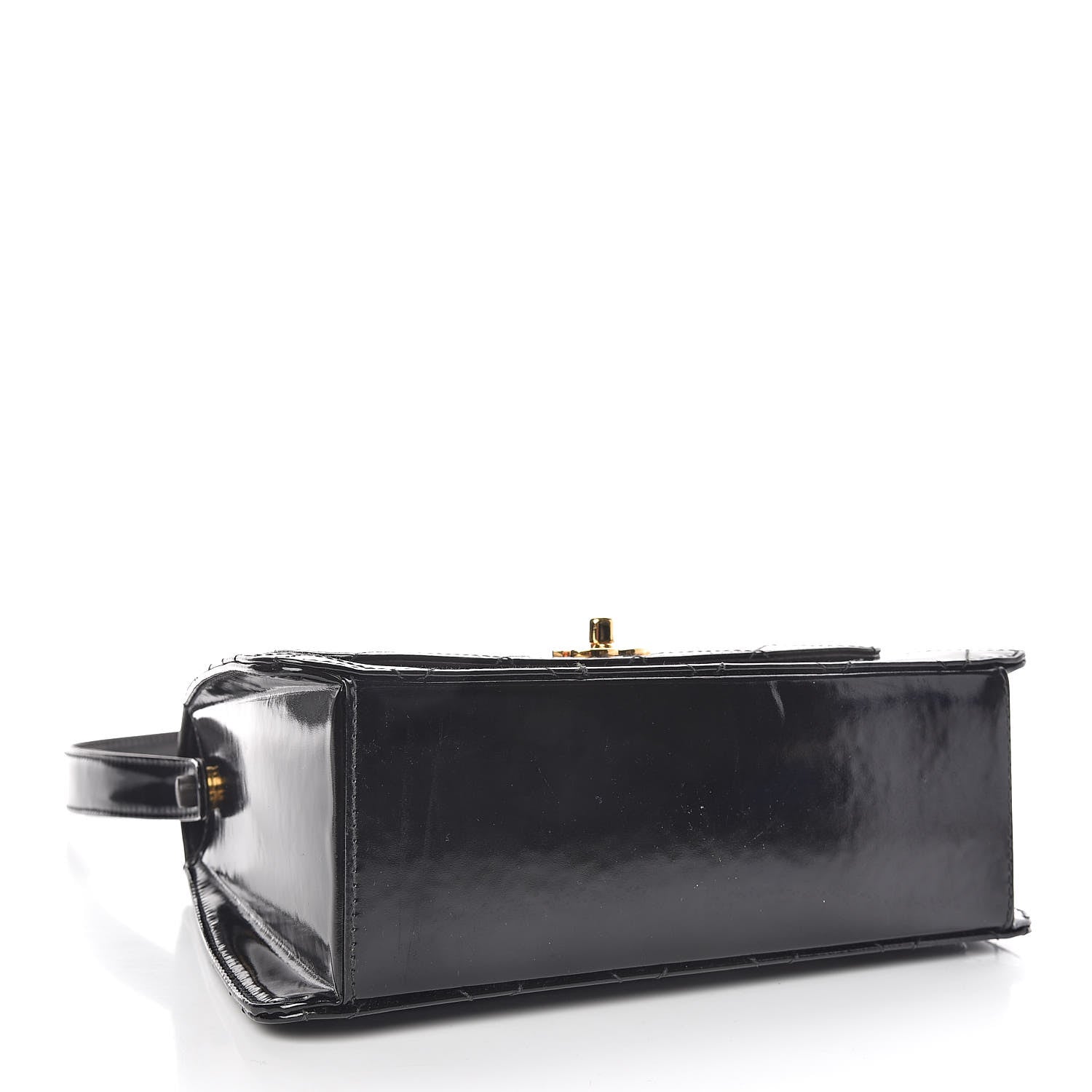 Chanel Glazed Calfskin Stitched Shoulder Flap Bag Black 4 of 13