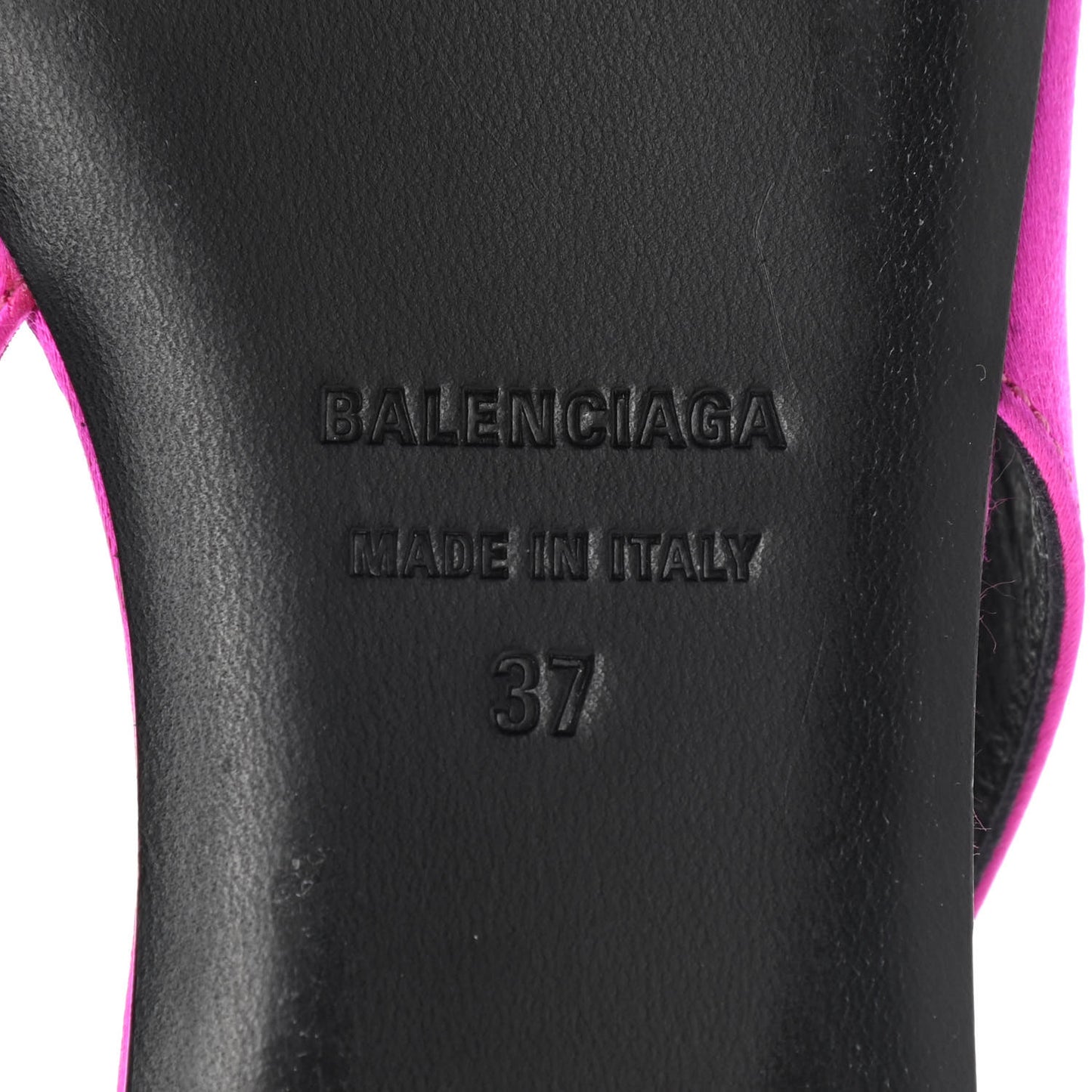 Satin BB Knife Pointy Toe Slingback Flats 37 Neon Pink