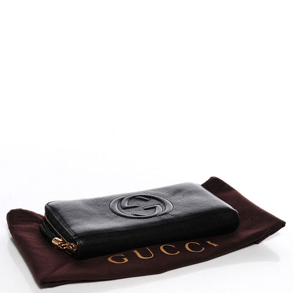 Gucci Pebbled Calfskin Soho Zip Around Wallet Black 4 of 7