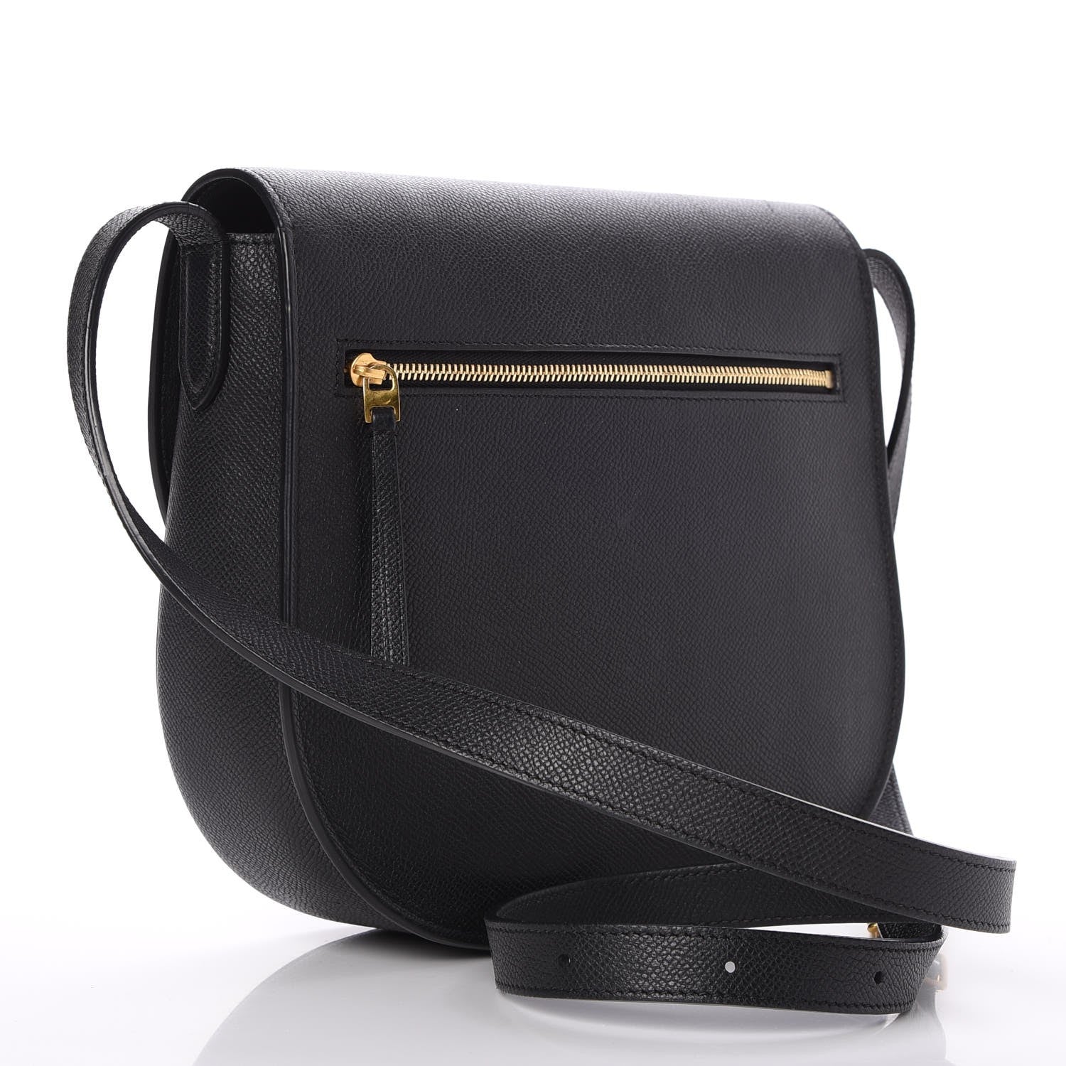 Celine Grained Calfskin Medium Trotteur Black 3 of 8