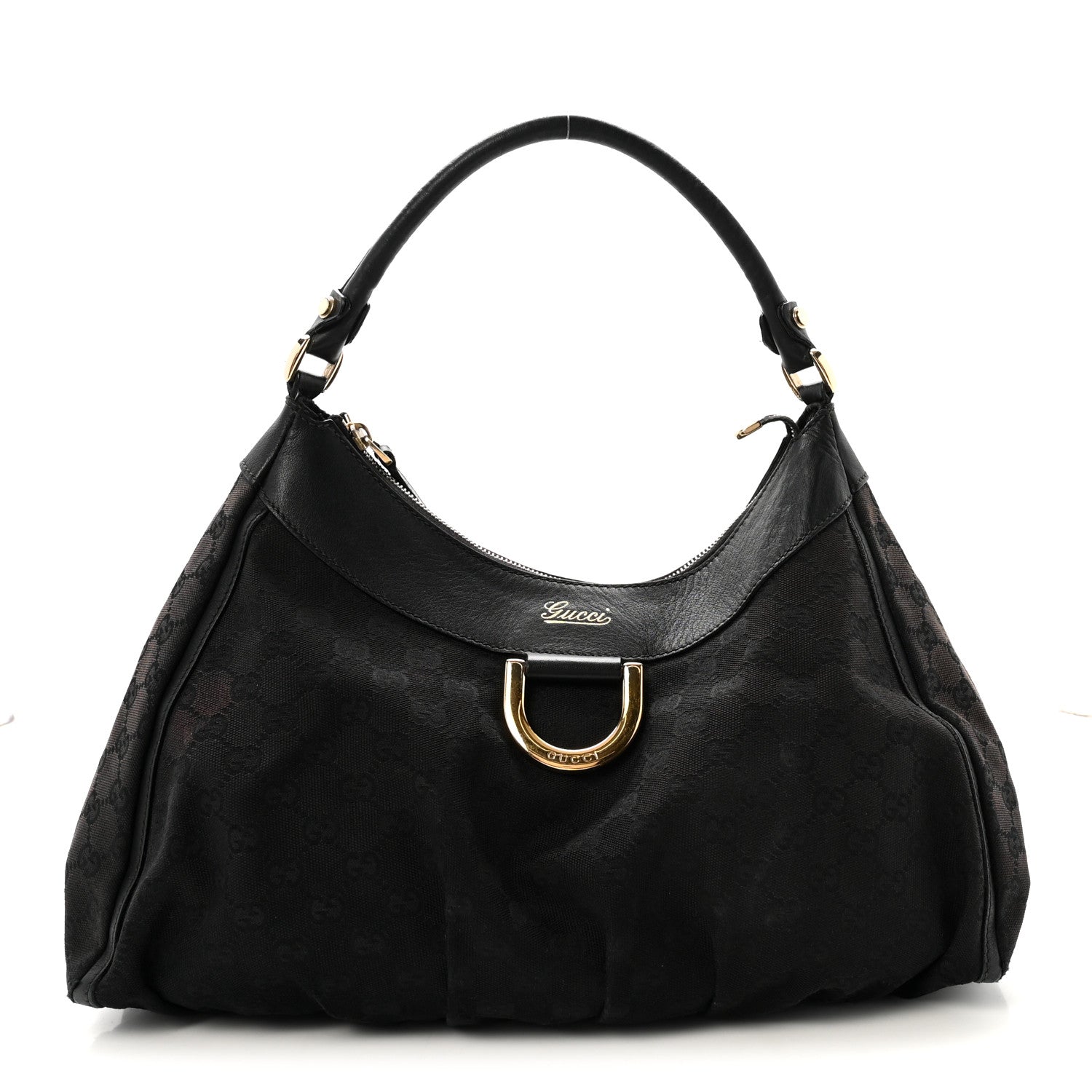 Gucci Monogram Large D Ring Hobo Black 1 of 10