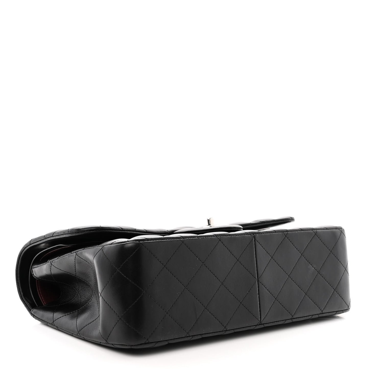 Lambskin Quilted Jumbo Double Flap Black