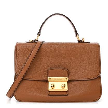 Miu Miu Goatskin Madras Shoulder Bag Cuoio 1 of 16