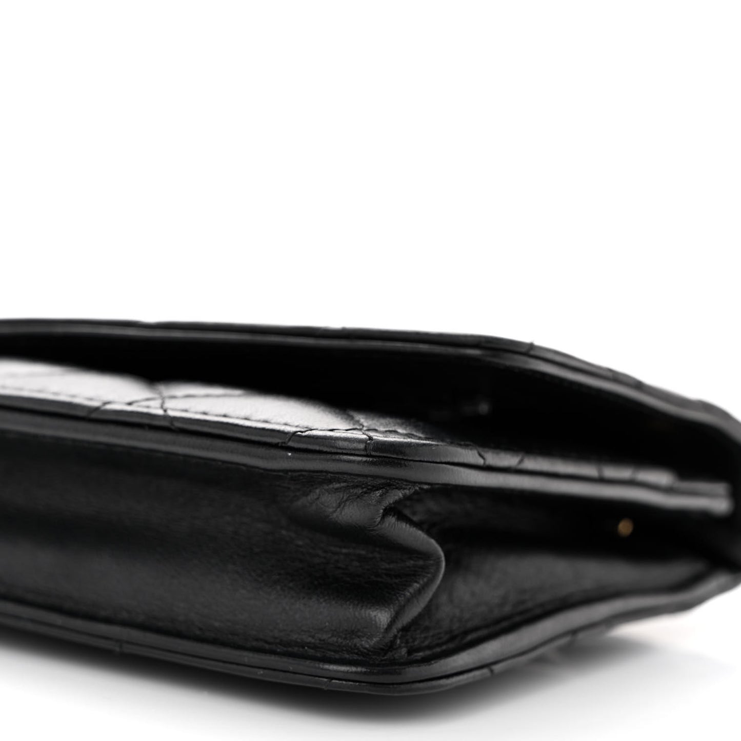 Lambskin Quilted Wallet On Chain WOC Black