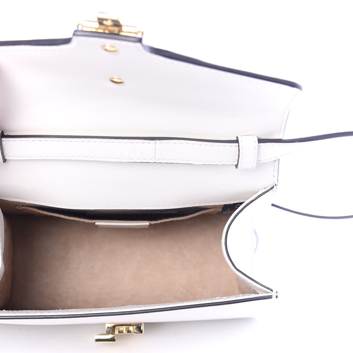Calfskin Mini Sylvie Top Handle Bag White