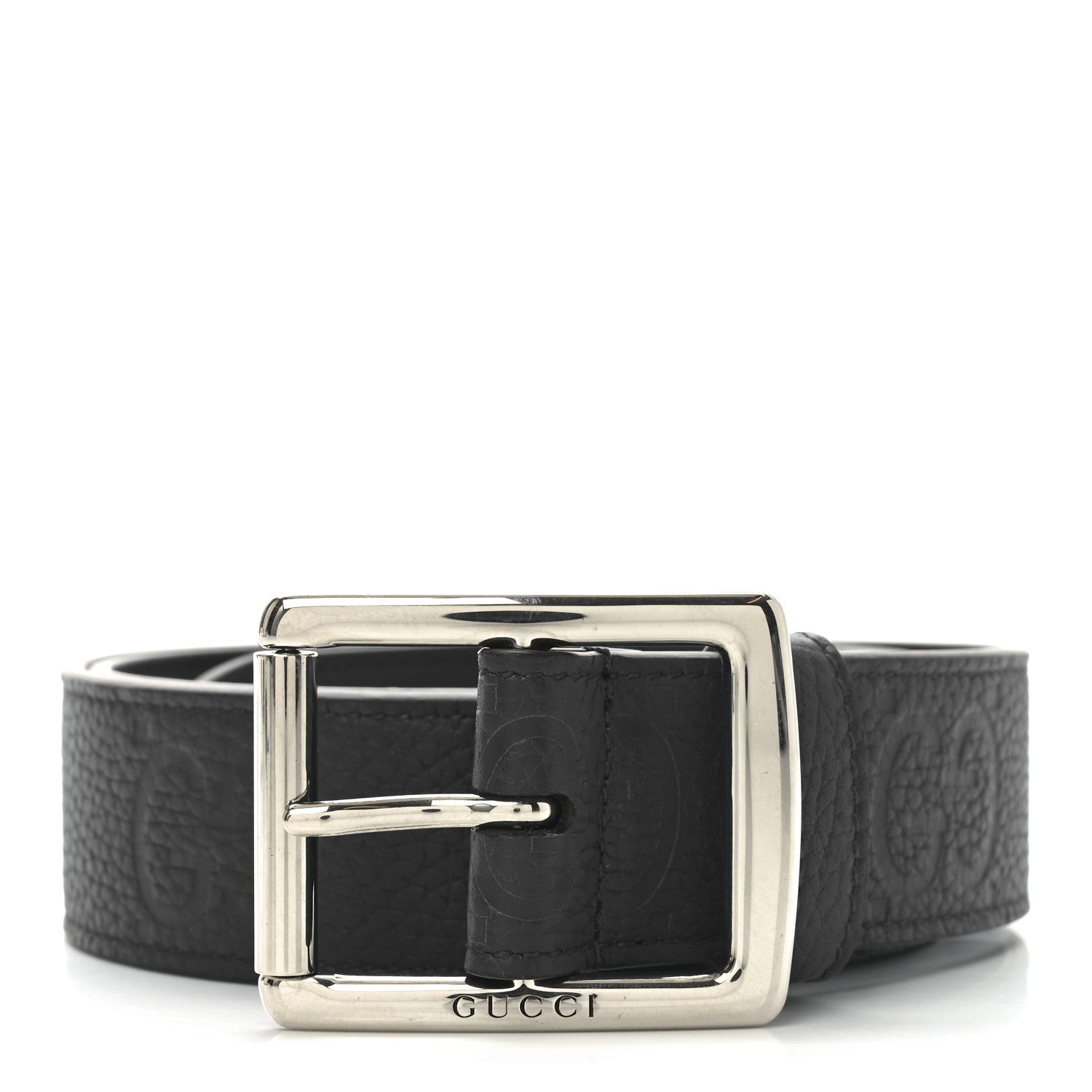 Gucci Piuma Calfskin Jumbo GG Embossed 35mm Belt 85 34 Royale 1 of 5