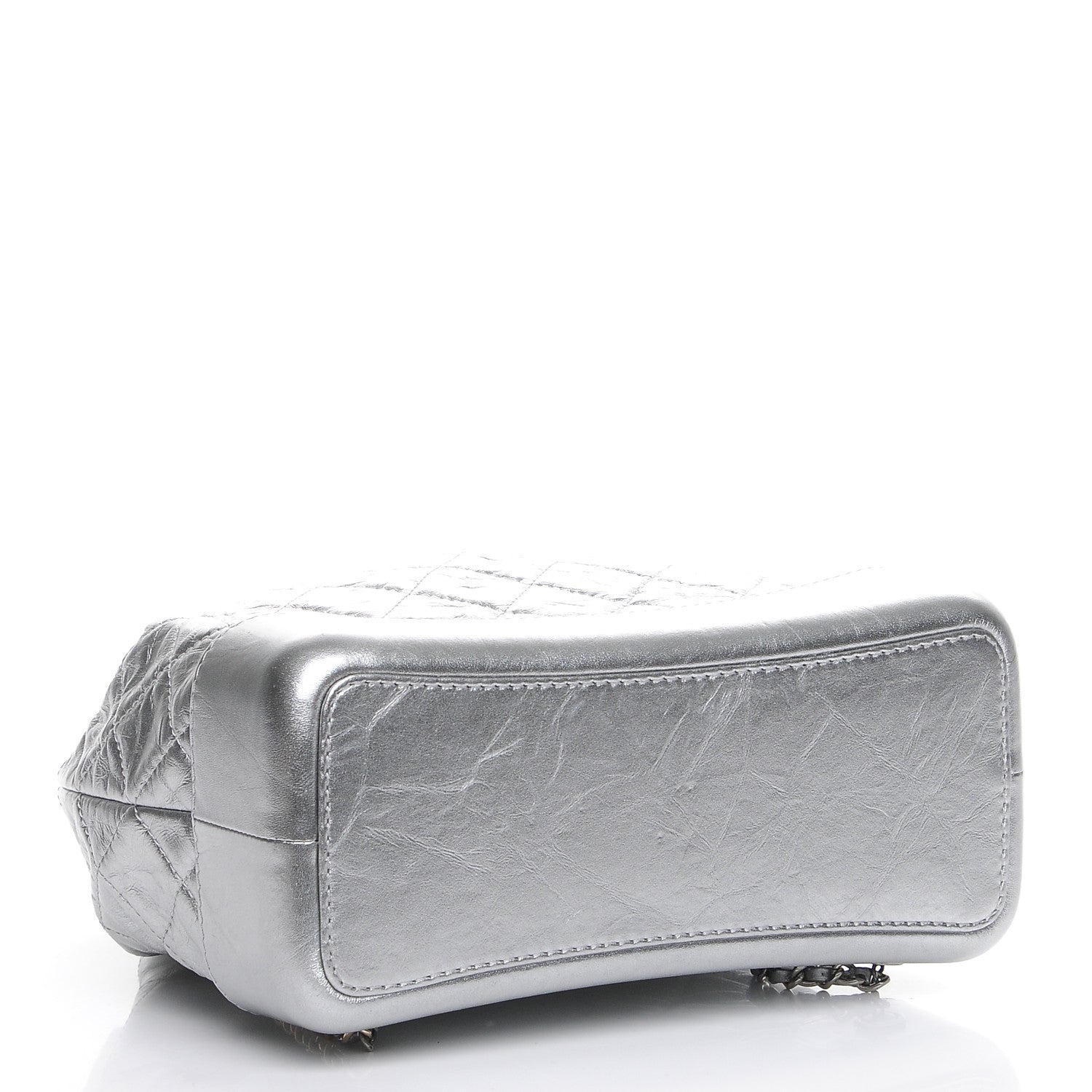 Chanel Metallic Crumpled Calfskin Quilted Gabrielle Backpack Silver 4 of 8