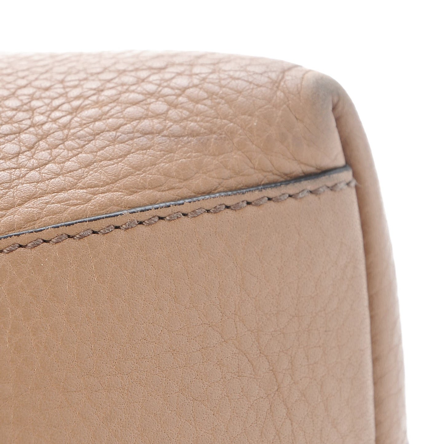 Pebbled Calfskin Medium Soho Chain Shoulder Bag Rose Beige