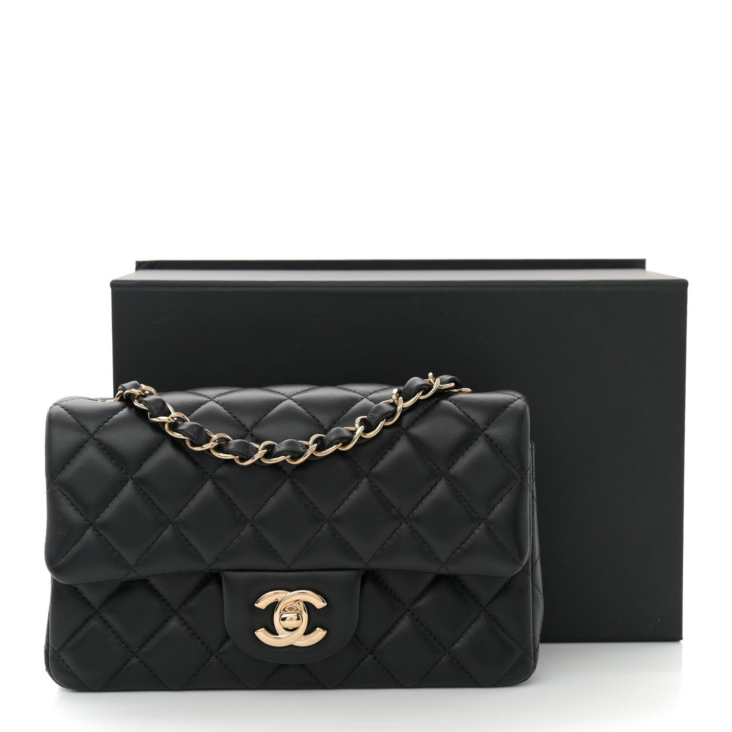Chanel Lambskin Quilted Mini Rectangular Flap Black 11 of 11