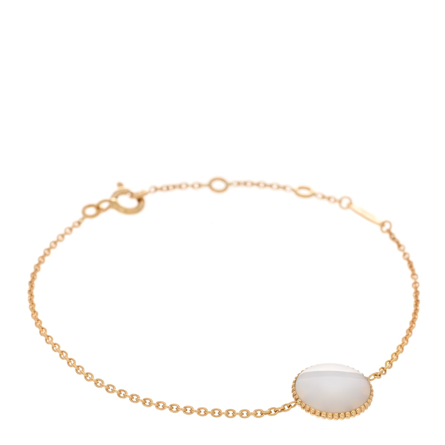 18K Yellow Gold Diamond Mother of Pearl Rose Des Vents Bracelet