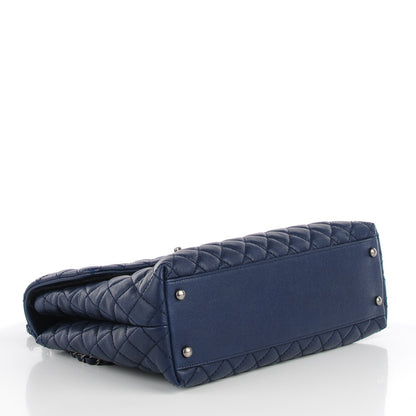 Chanel Caviar Quilted Large Coco Handle Flap Navy 4 of 8
