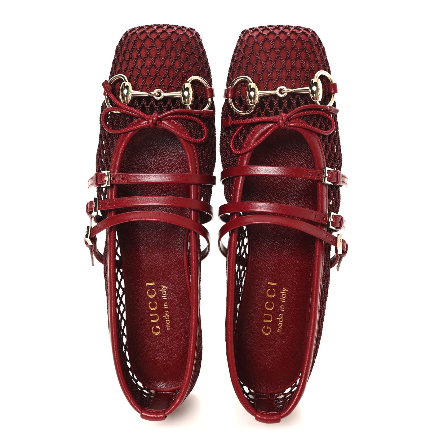 Video Net Nappa Horsebit Ballerina Flats 36 Rosso Ancora