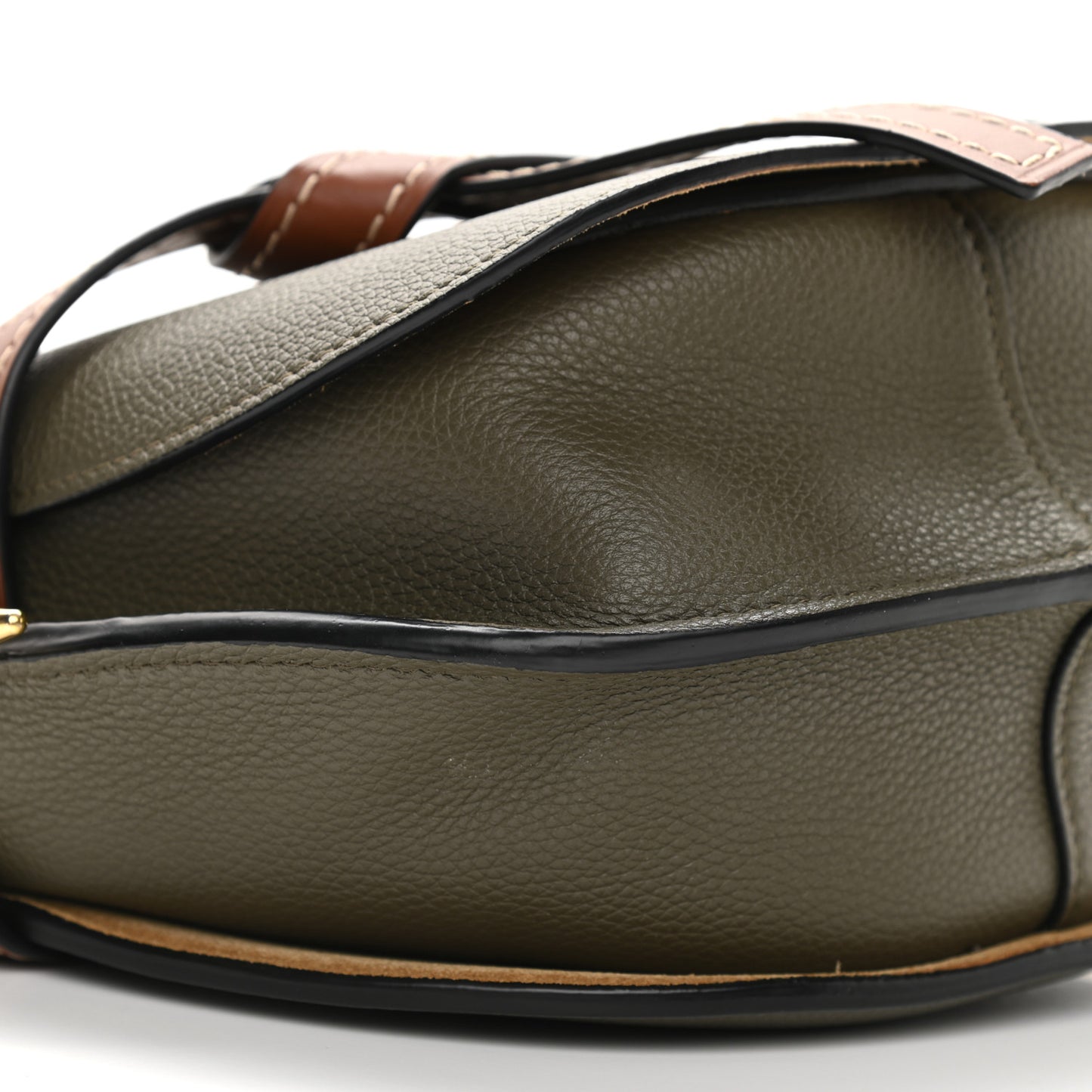 Calfskin Medium Gate Crossbody Bag Khaki Green