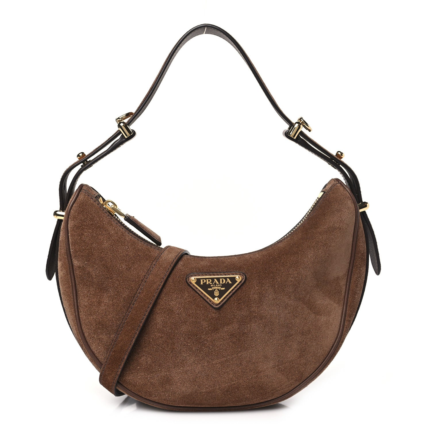Prada Scamosciato Arque Shoulder Bag Cacao 1 of 9