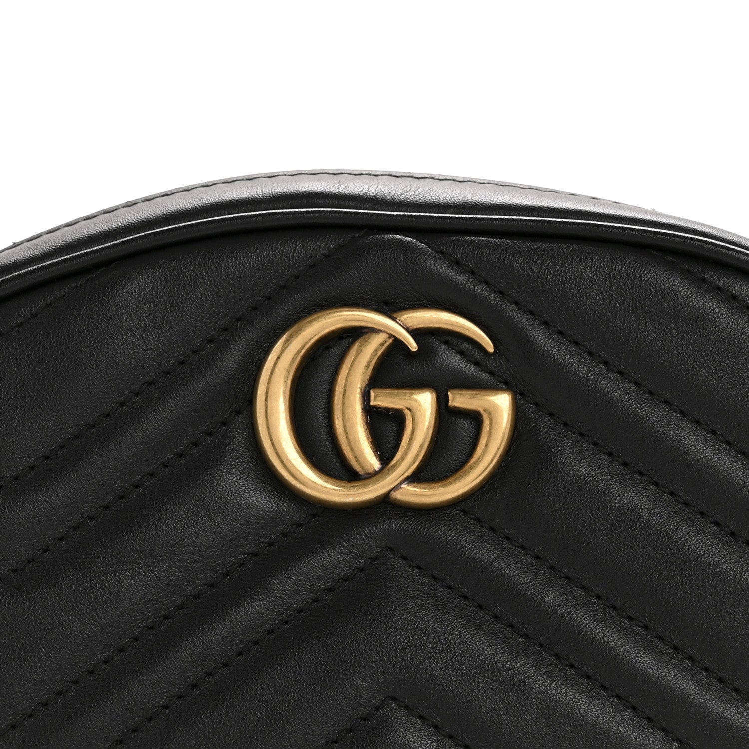 Gucci Calfskin Matelasse GG Marmont Belt Bag 75 30 Black 8 of 13