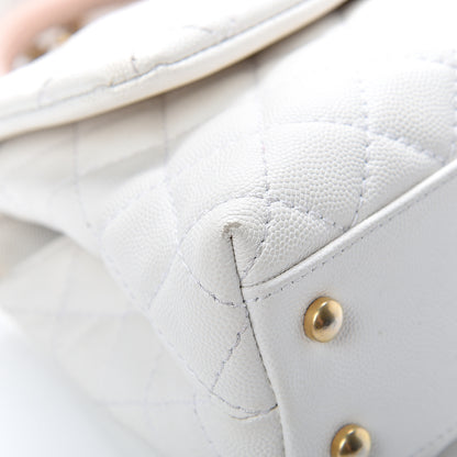 Chanel Caviar Lizard Quilted Mini Coco Handle Flap White 8 of 15