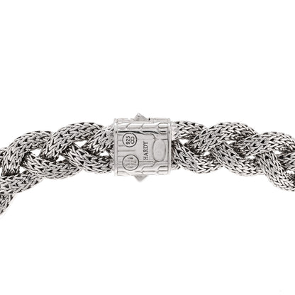 John Hardy Sterling Silver Diamond 16mm Braided Chain Necklace 4 of 5