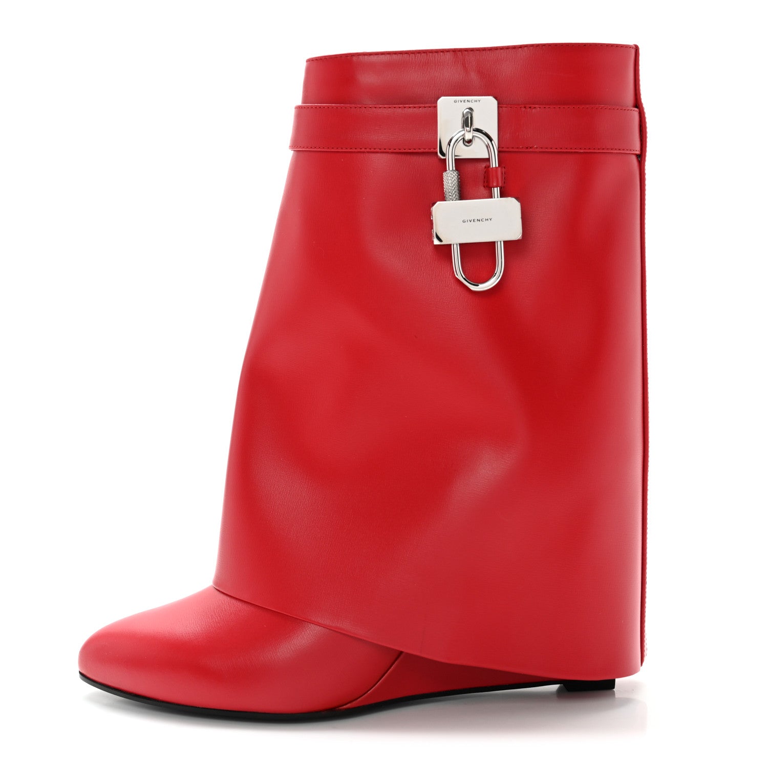 Givenchy Calfskin Shark Lock Ankle Boots 42 Red 1 of 7