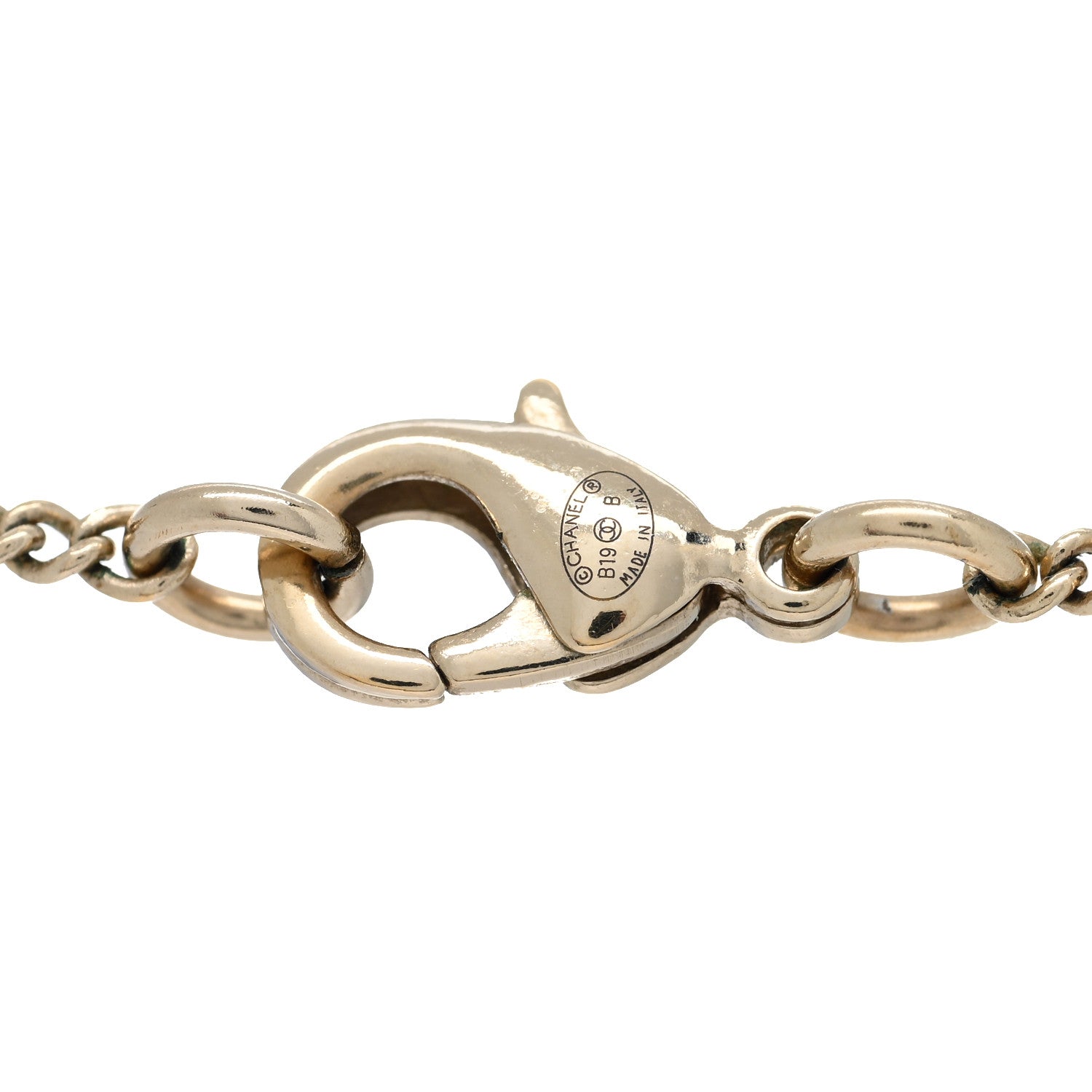 Chanel Crystal Pearl CC Lace Camellia Necklace Gold 4 of 4