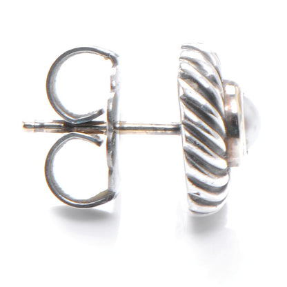 David Yurman Sterling Silver 14K Yellow Gold Pearl Cookie Earrings 3 of 4