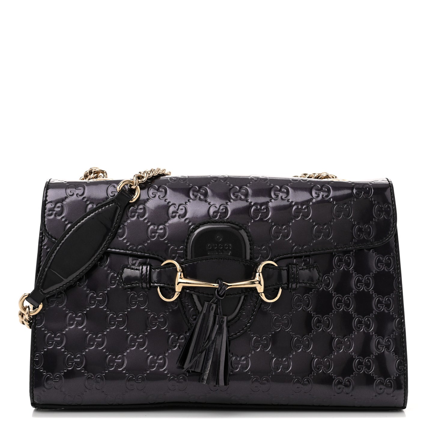 Shine Guccissima Medium Emily Chain Shoulder Bag Melanzana